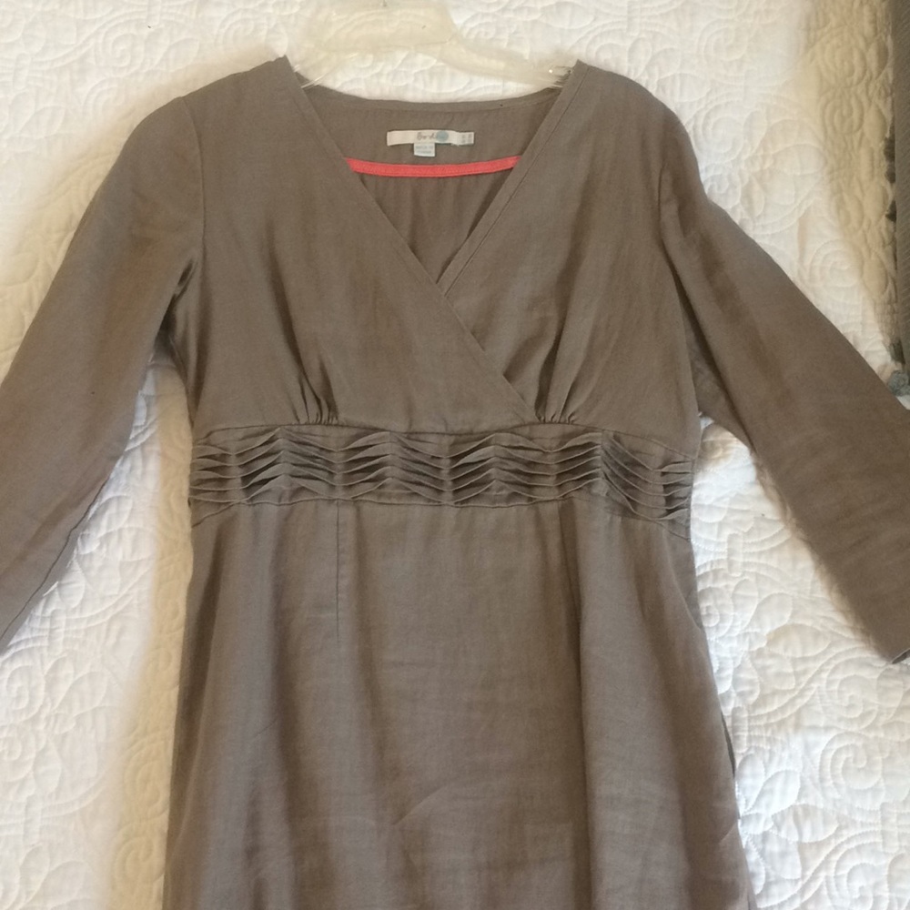 Boden Linen dress Size Small with 3/4 sleeves